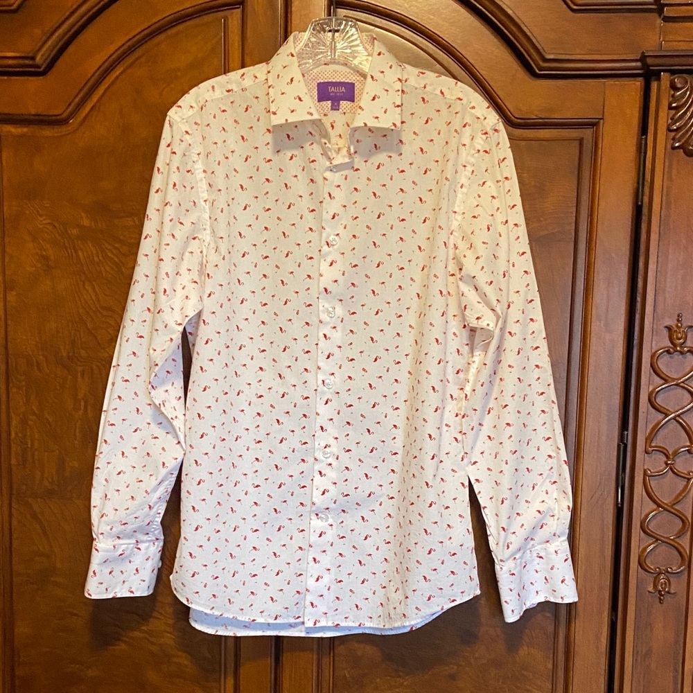 TALLIA Men’s Flamingo White Long Sleeve Shirt
Size Medium